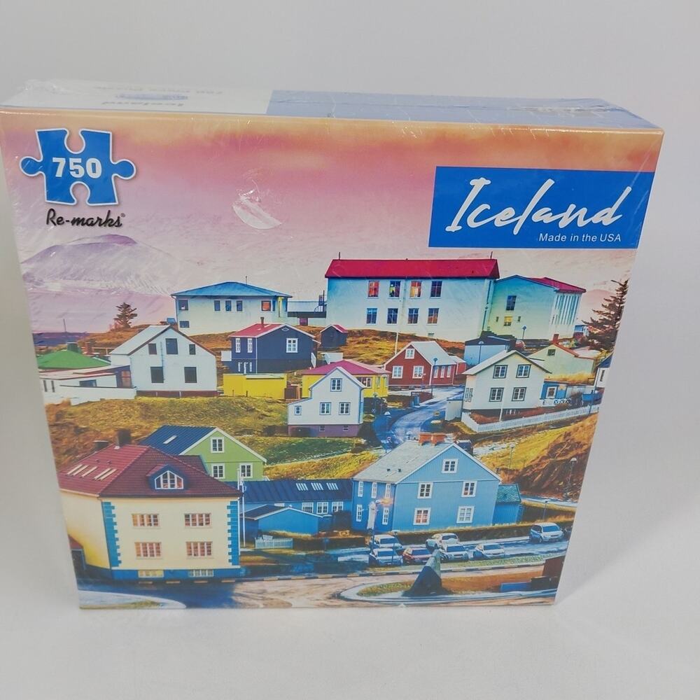 Re-marks Iceland 750 Piece Jigsaw Puzzle Made in USA Mini Poster‎ Included